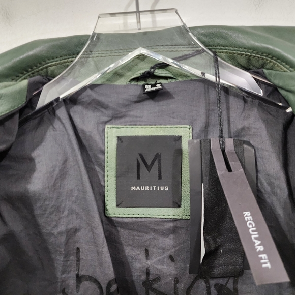 Mauritius Leather Christy Star Motorcycle Jacket in Green Women's Size US 6 & 10 - Picture 8 of 16